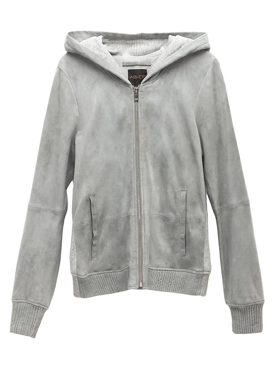 Womens Luxe Shrunken Suede Hoodie Product Image
