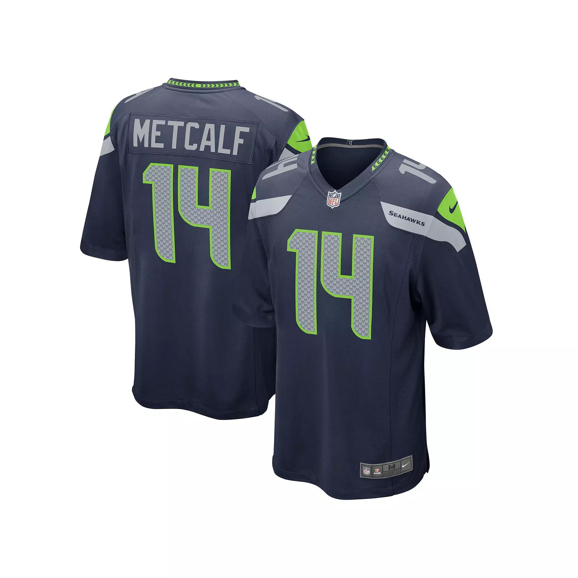 Men's Nike DK Metcalf College Navy Seattle Seahawks Game Jersey, Size: 2XL, Blue Product Image