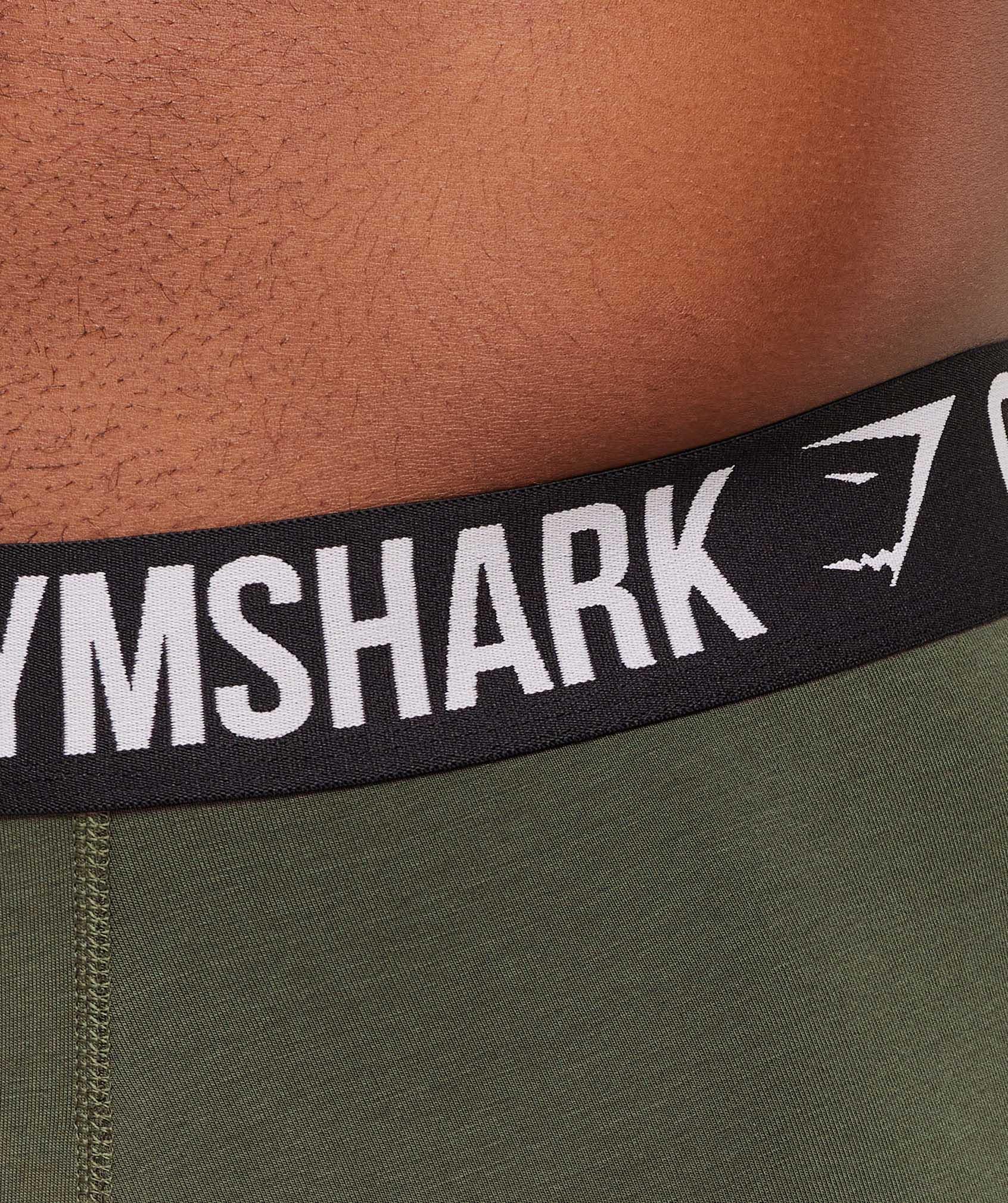 Gymshark Boxer Brief 3PK - Black/Strength Green/Chalk Green Male Product Image