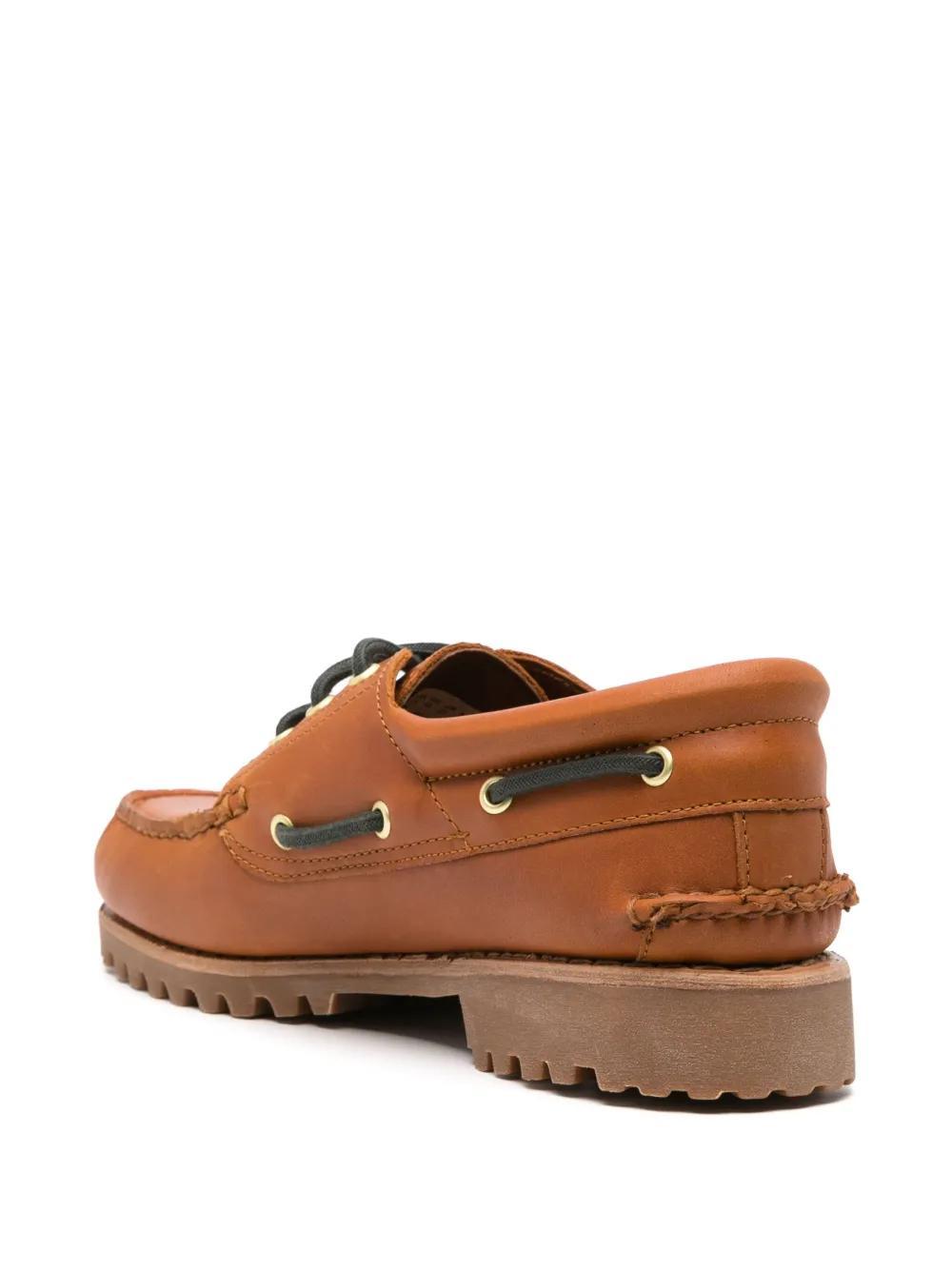 3-Eye leather boat shoes Product Image