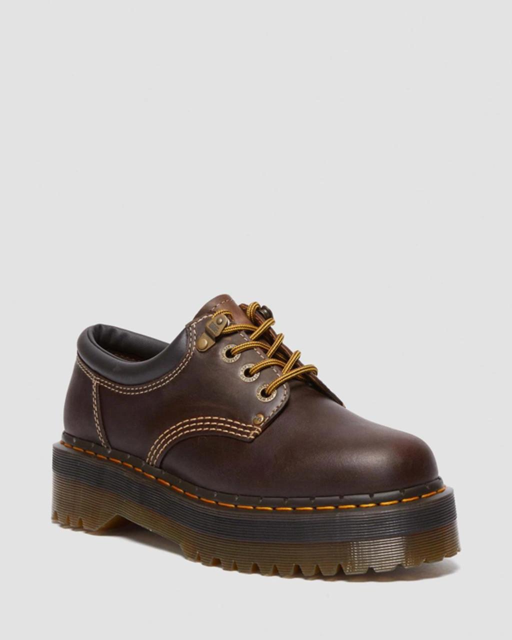 DR. MARTENS' 8053 Crazy Horse Leather Platform Casual Shoes In Dark Brown/crazy Hor Product Image