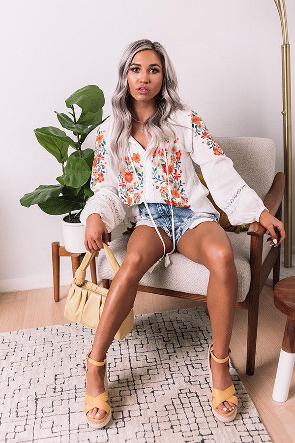 Dune Dreaming Embroidered Top In White Product Image
