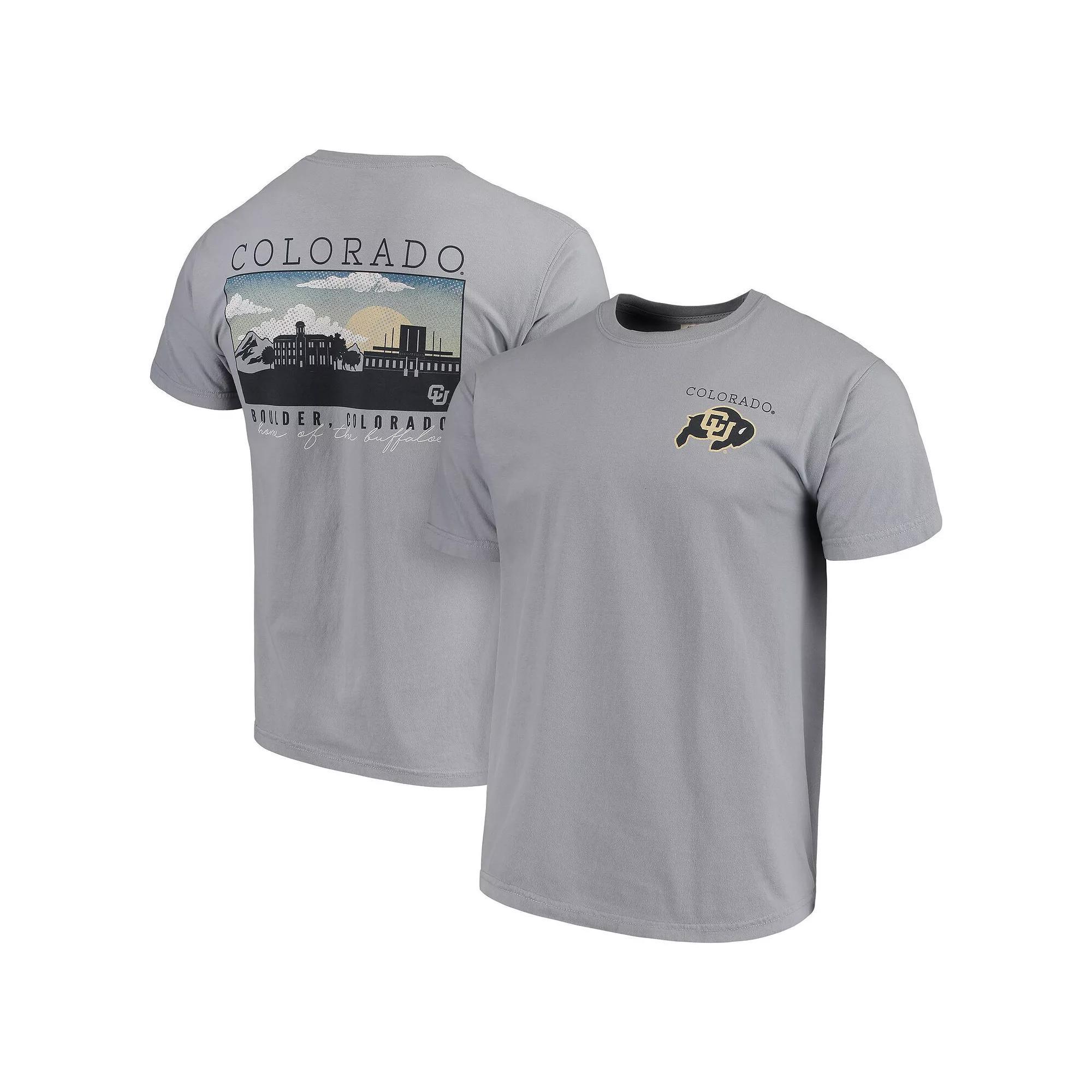 Men's Gray Colorado Buffaloes Comfort Colors Campus Scenery T-Shirt, Size: Medium, Grey Product Image