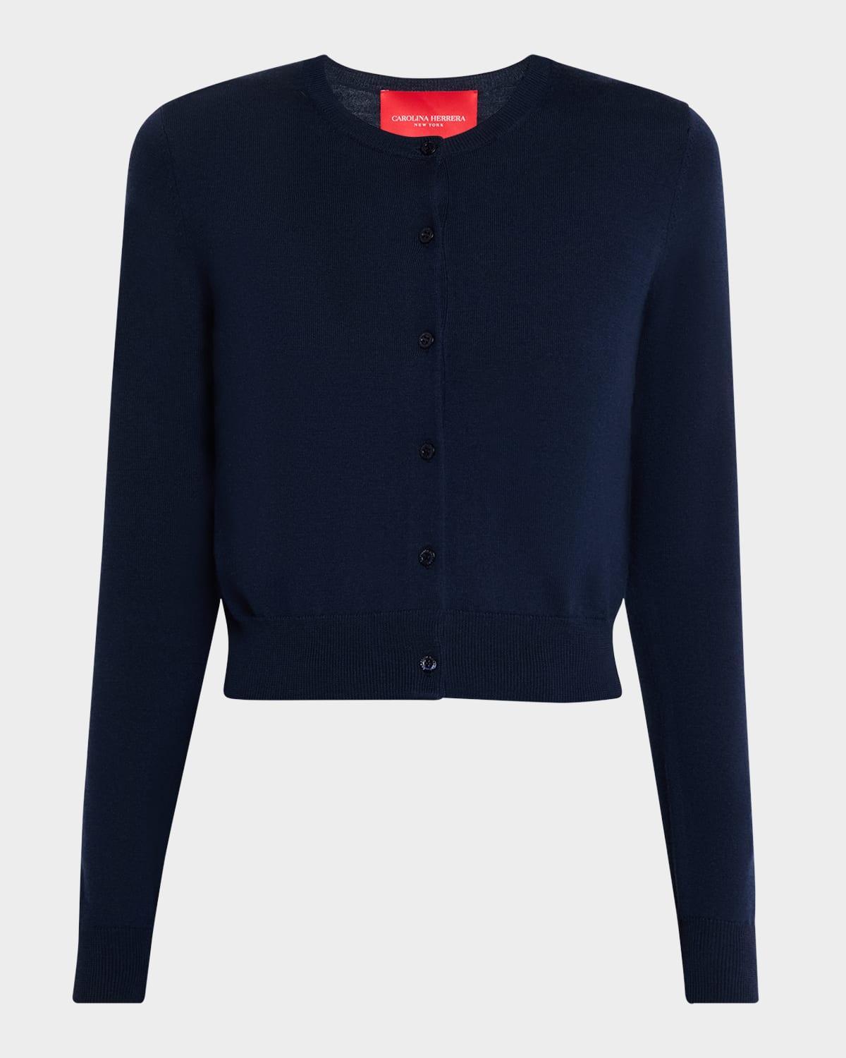 Crew-Neck Wool Cardigan Product Image