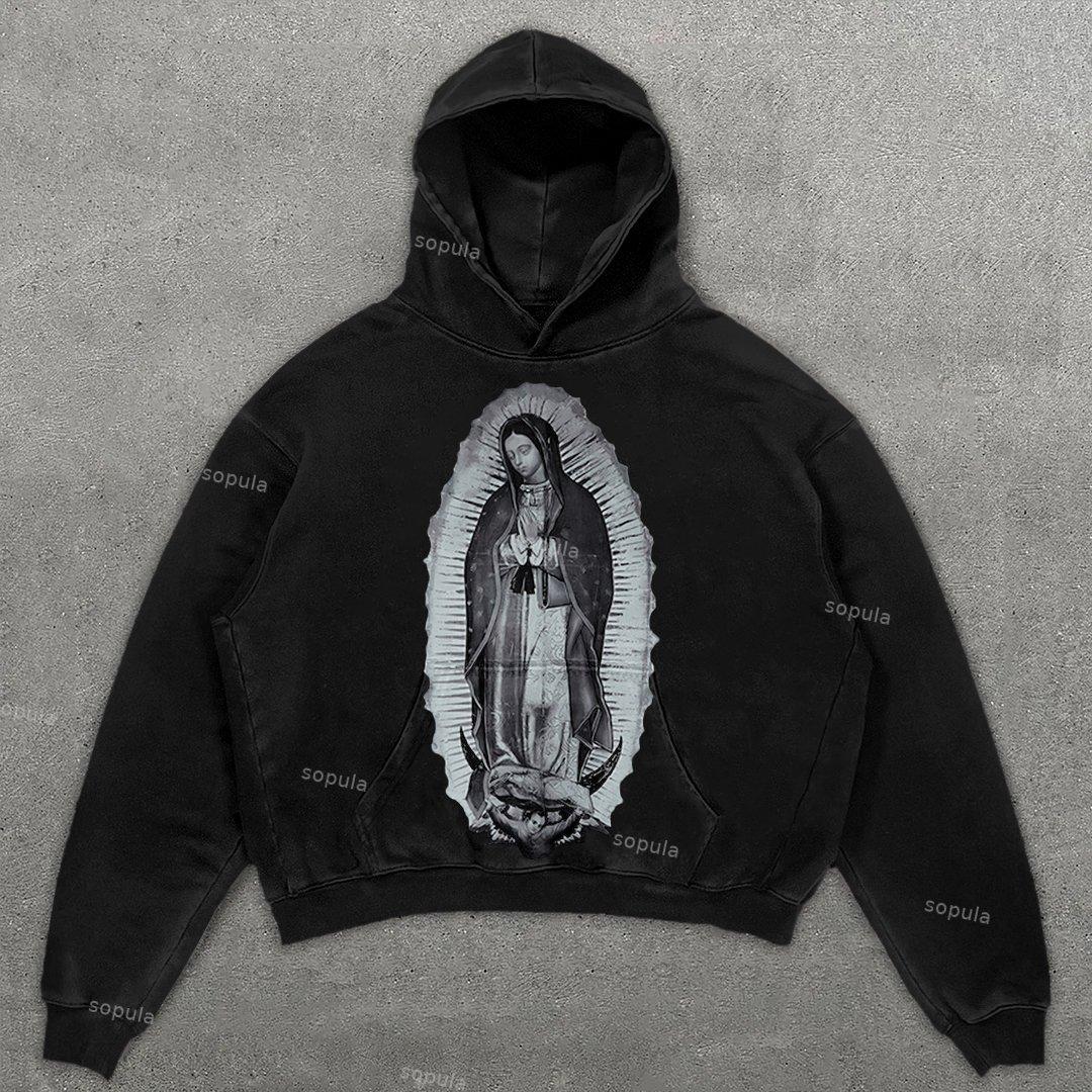 Vintage Butterfly Graphic Washed Hoodie Product Image
