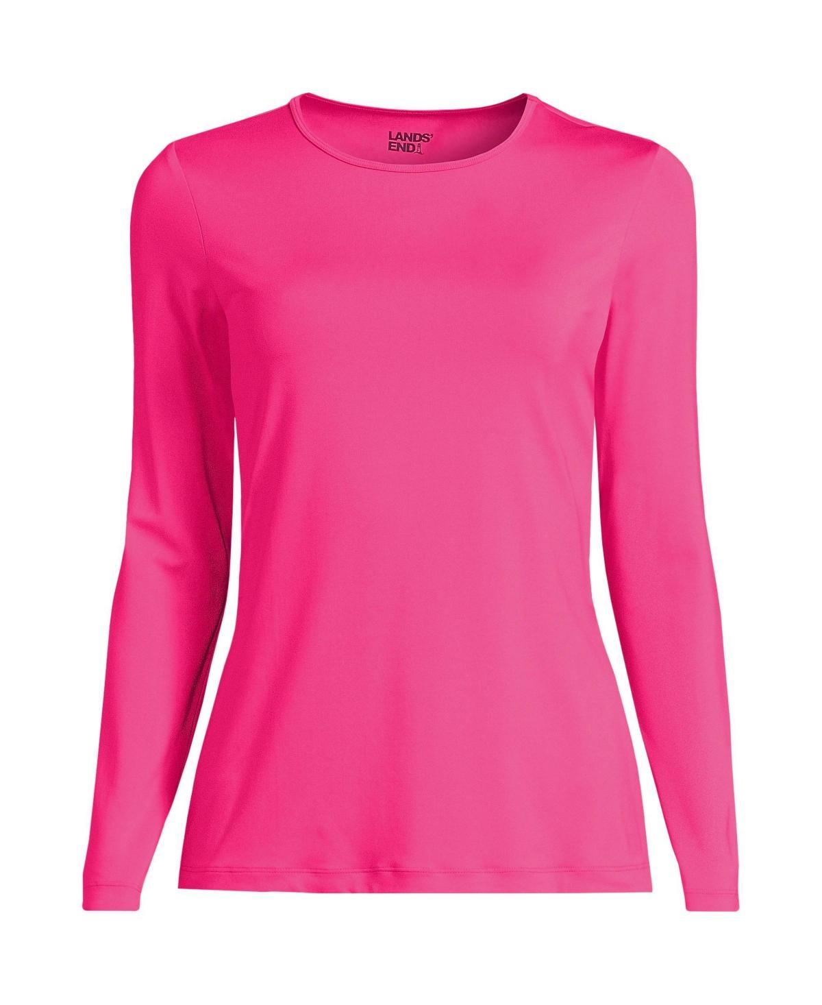 Plus Size Lands' End UPF 50 Long Sleeve Rash Guard, Women's, Size: 2XL, Blue Mini Stripe Product Image