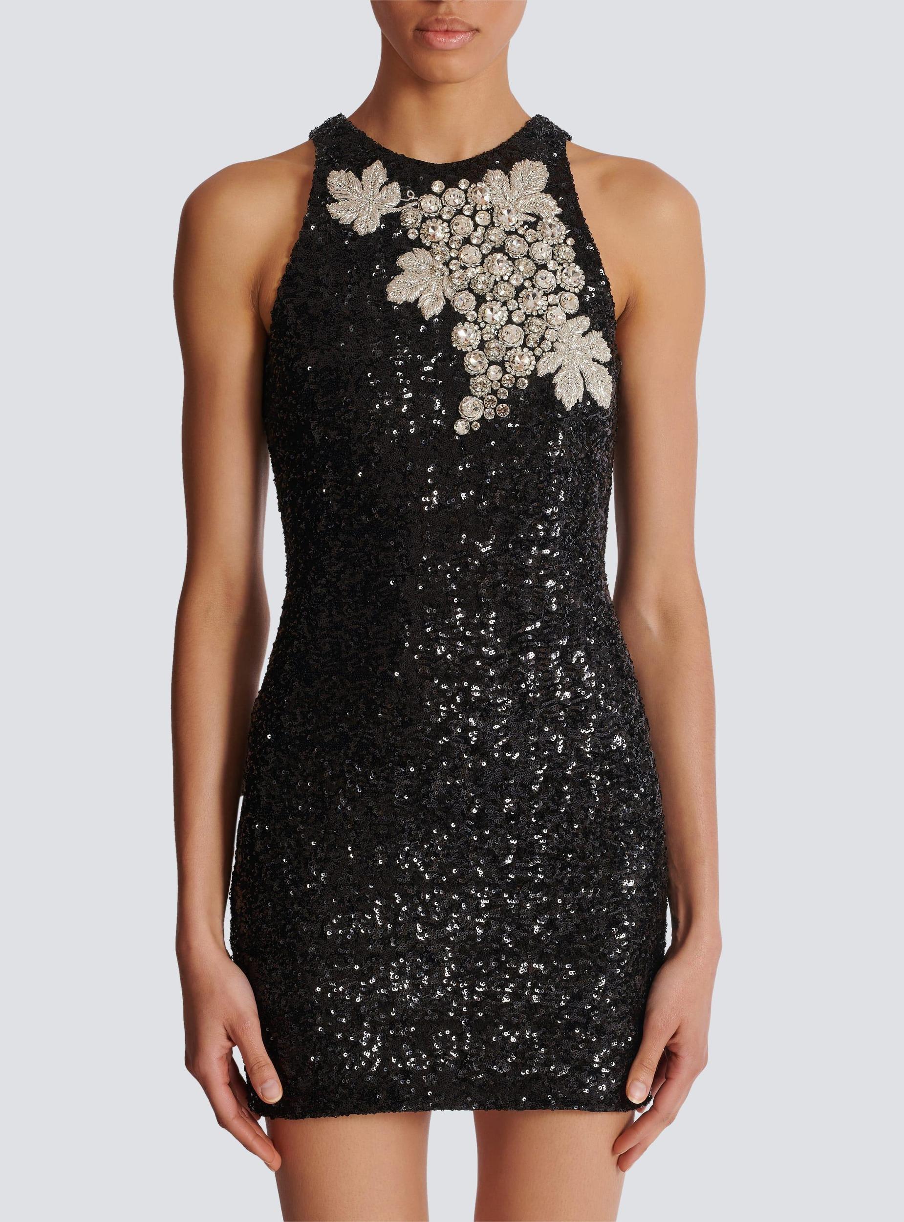 Sequin dress with Grape embroidery Product Image