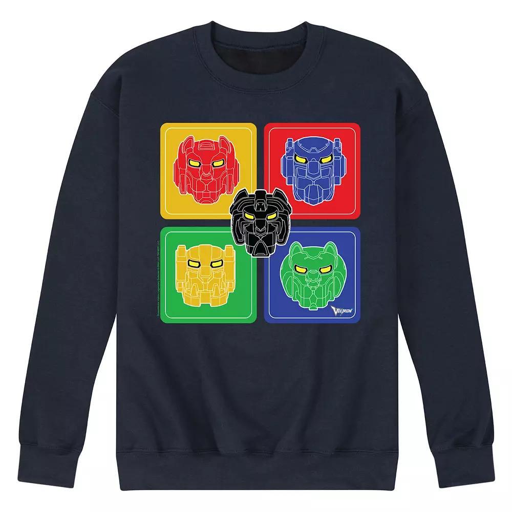 Mens Voltron Voltron Heads Fleece Sweatshirt Blue Product Image