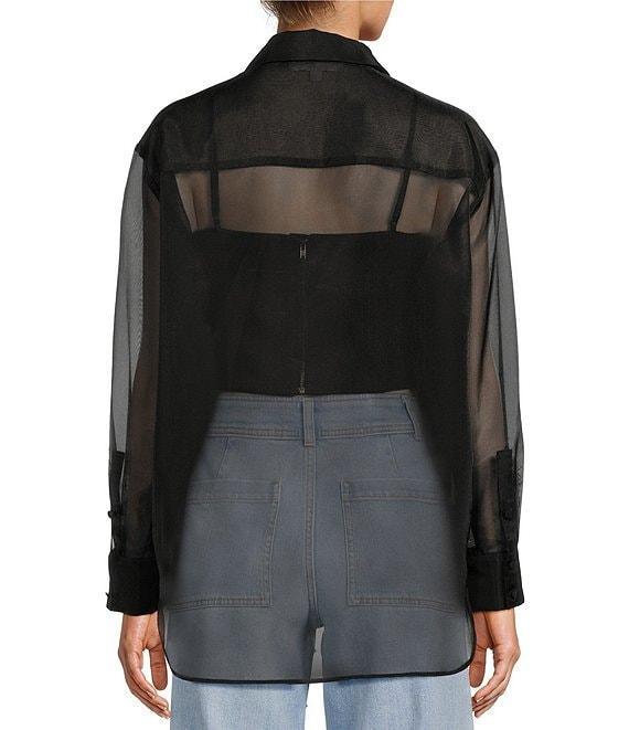 Antonio Melani Priscilla Organza Sheer Long Sleeve Button Front Blouse Product Image