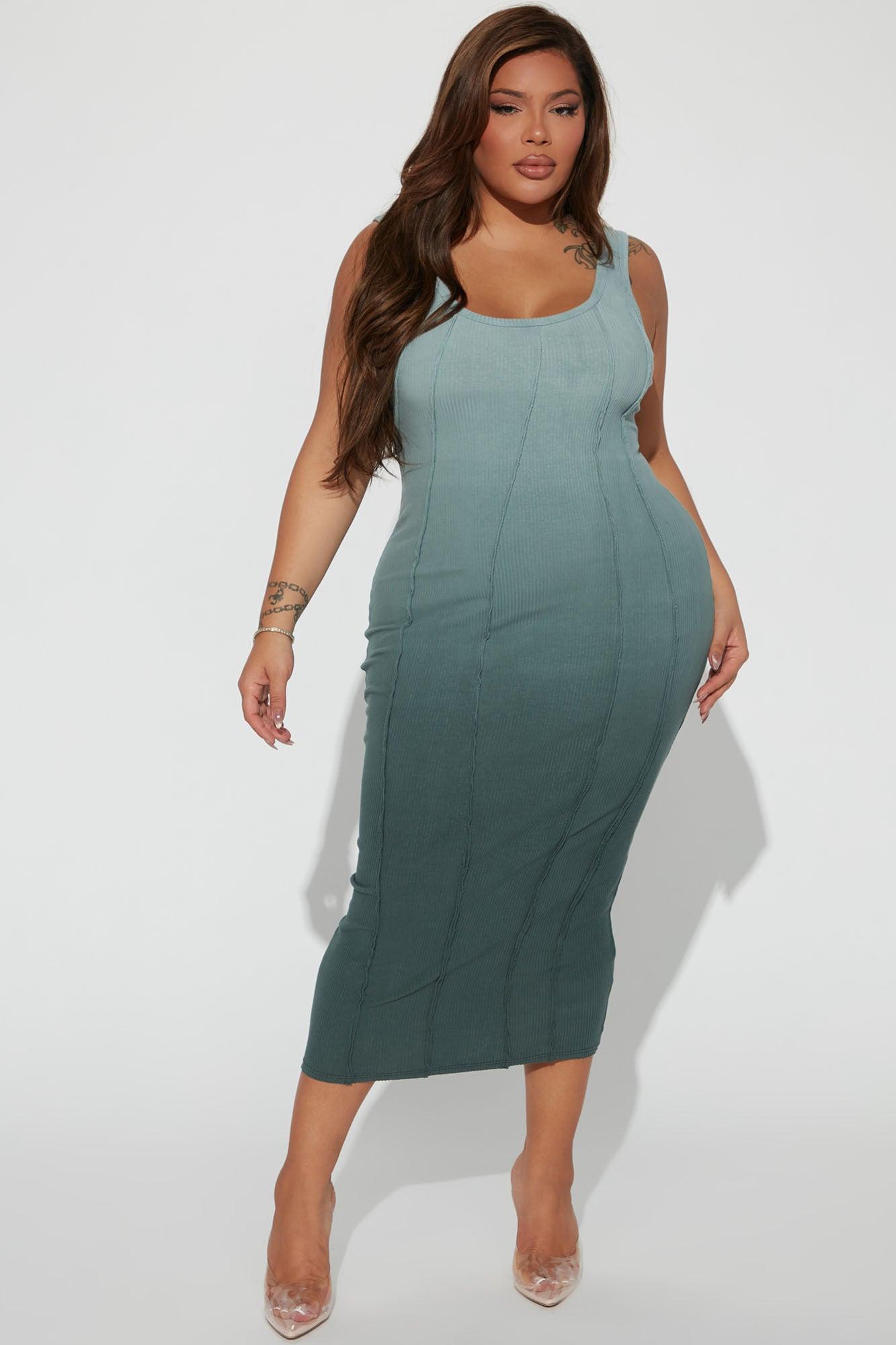 Talli Tie-Dye Midi Dress - Teal/combo Product Image