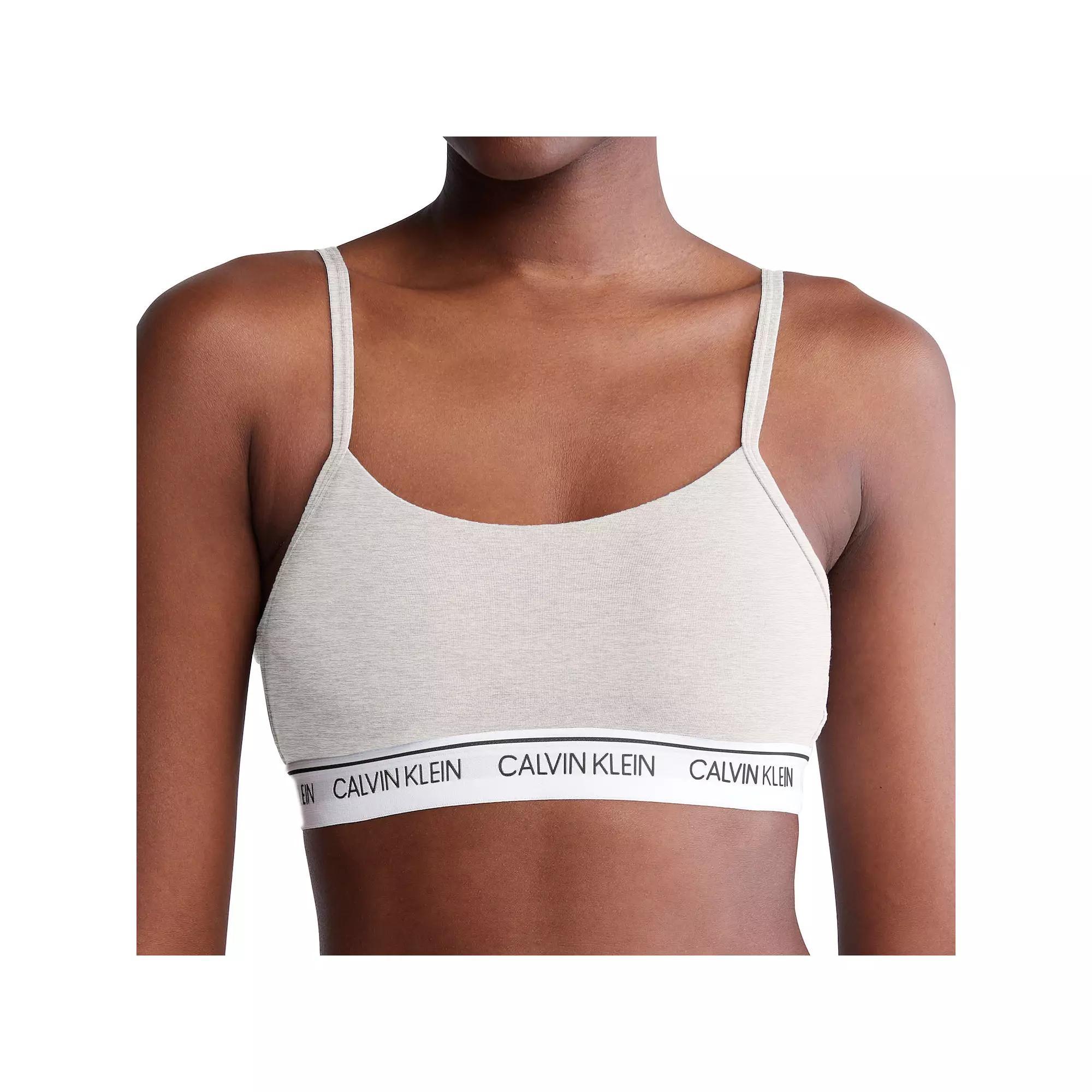 Women's Calvin Klein Archive Logo Lightly Lined Bralette QF7534, Size: Small, Desert Brown Product Image