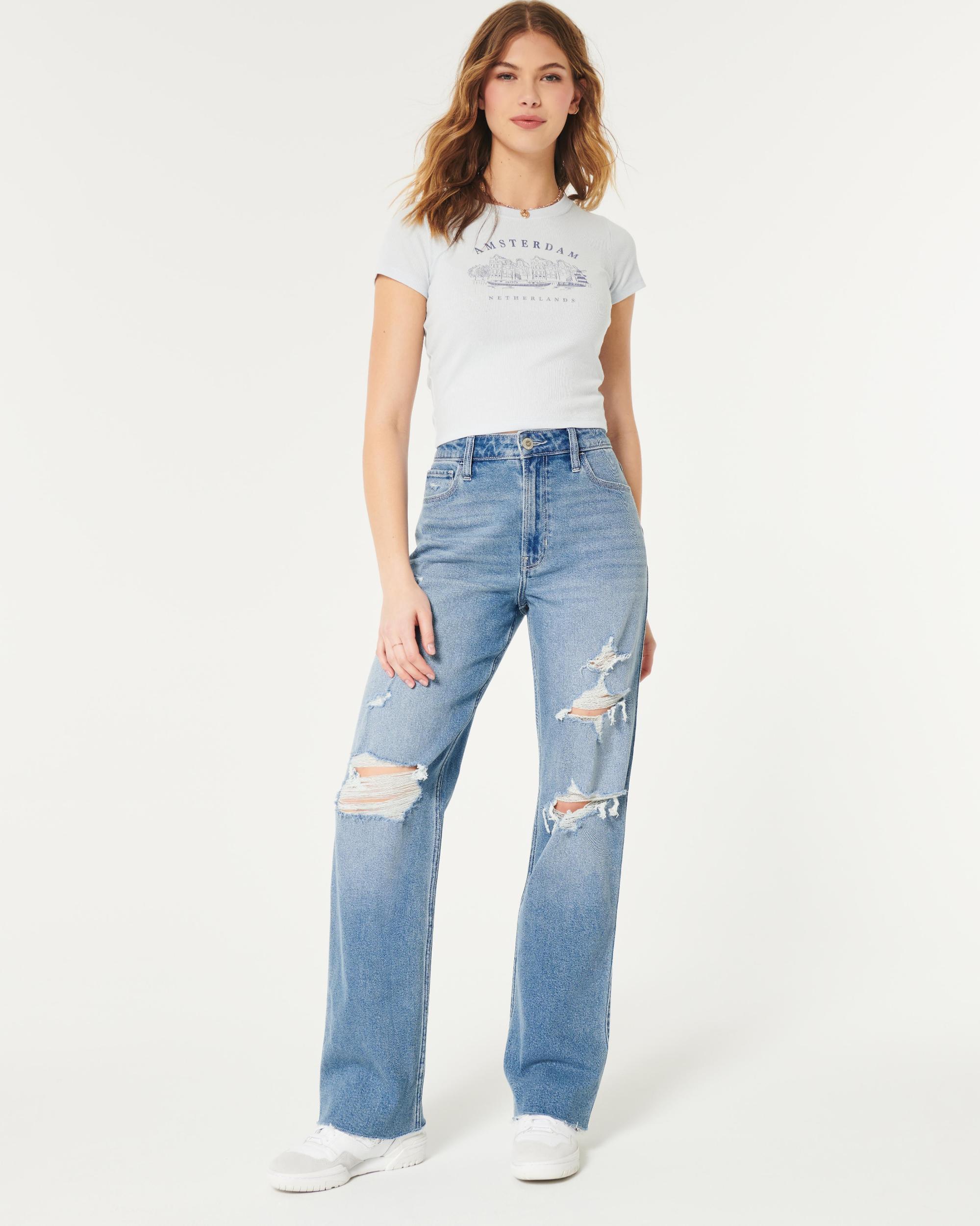 Ultra High-Rise Medium Wash Dad Jeans Product Image