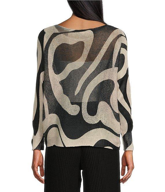 M Made in Italy Abstract Dot Print Long Sleeve Knit Top Product Image