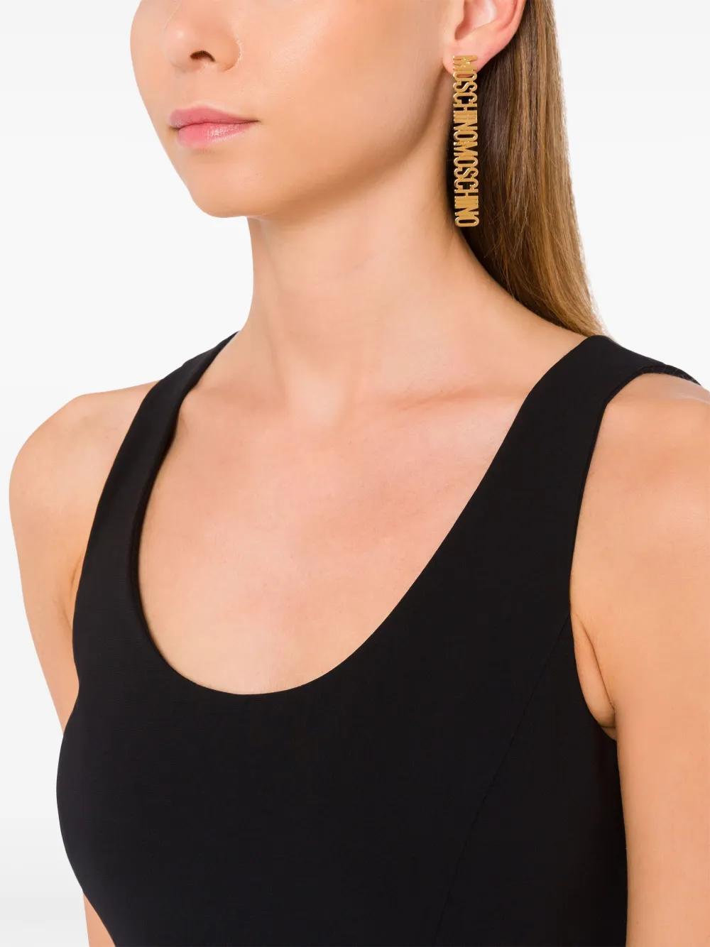 logo-lettering drop earrings Product Image