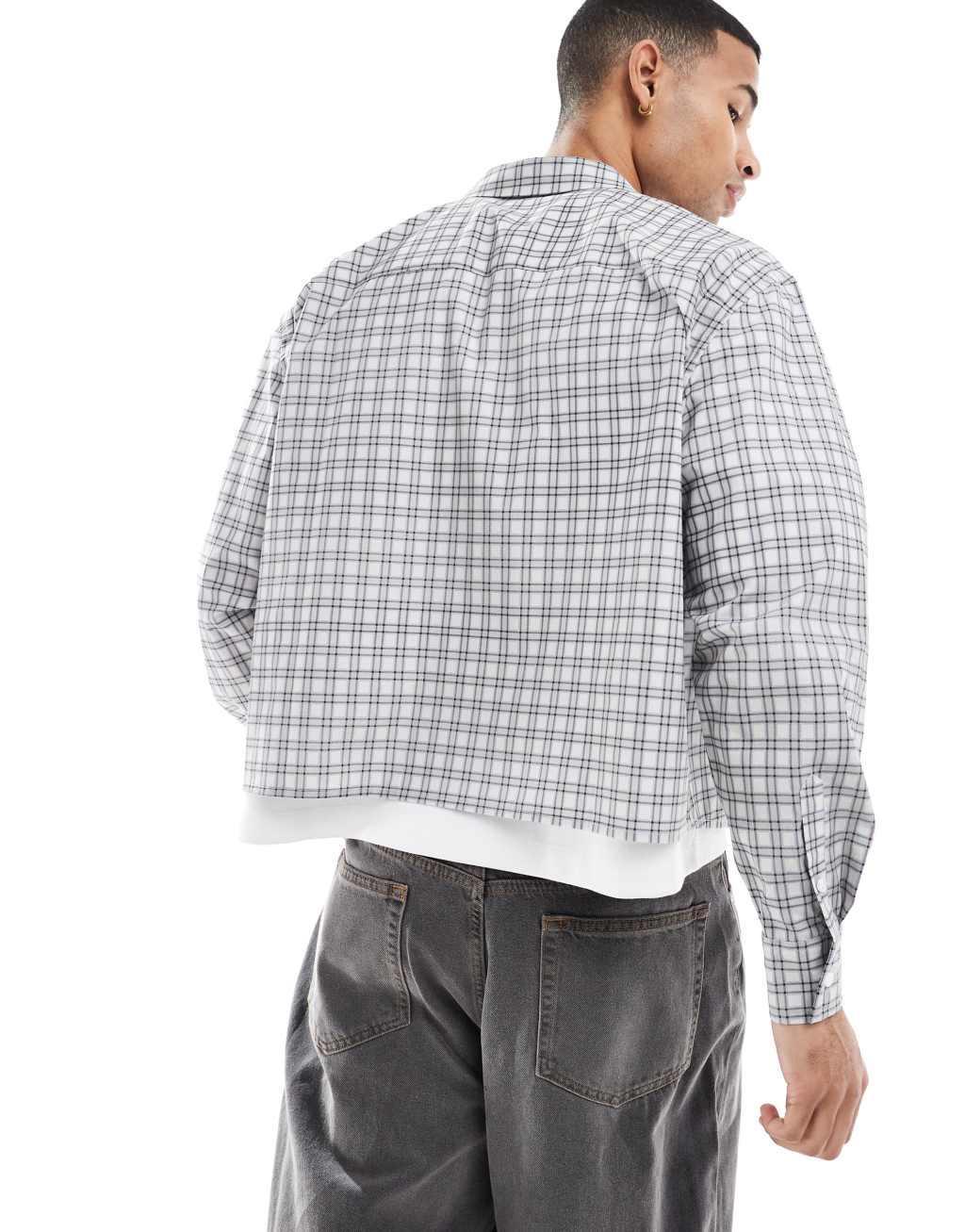 ASOS DESIGN extreme oversized shirt in brown plaid  Product Image