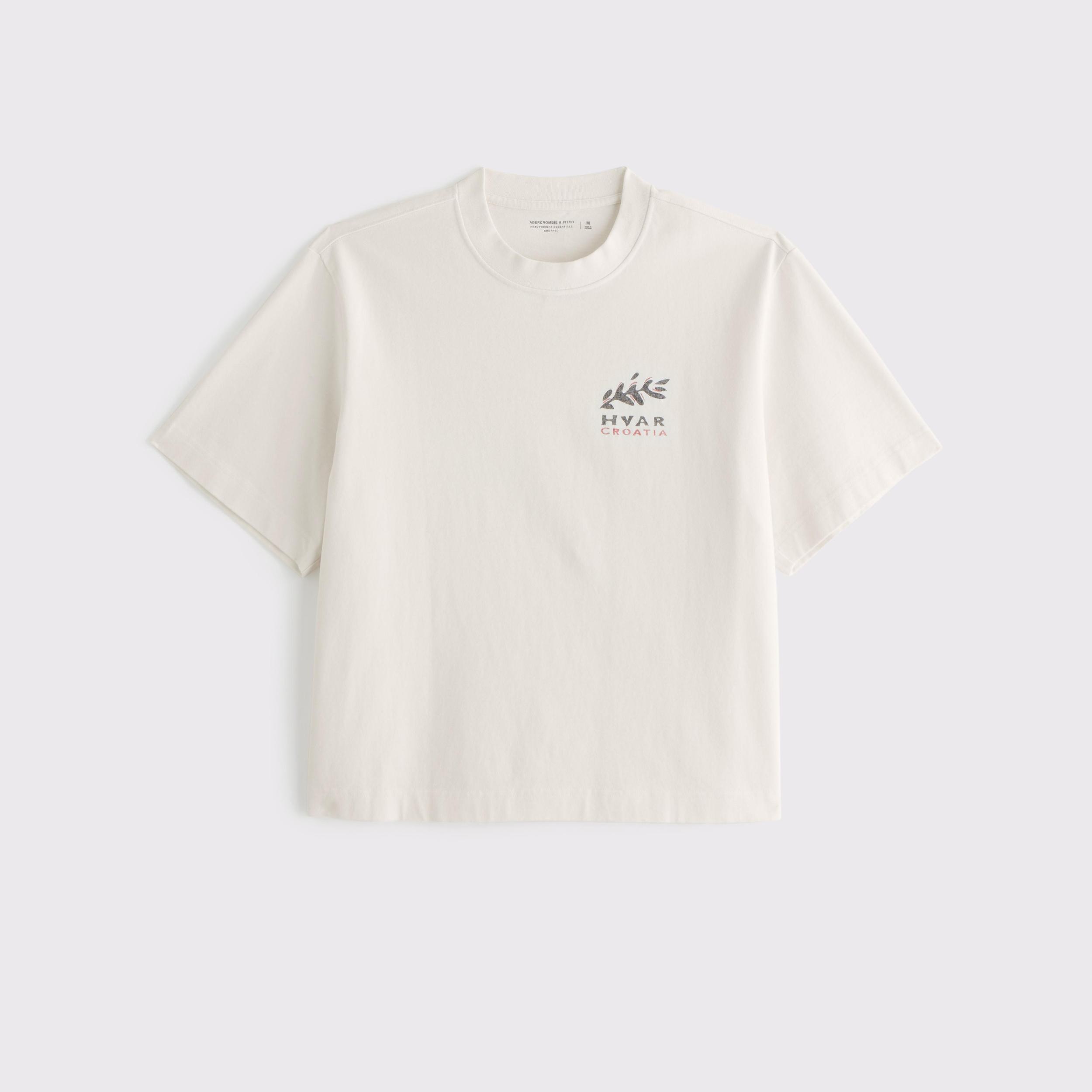Premium Heavyweight Cropped Beach Club Graphic Tee Product Image