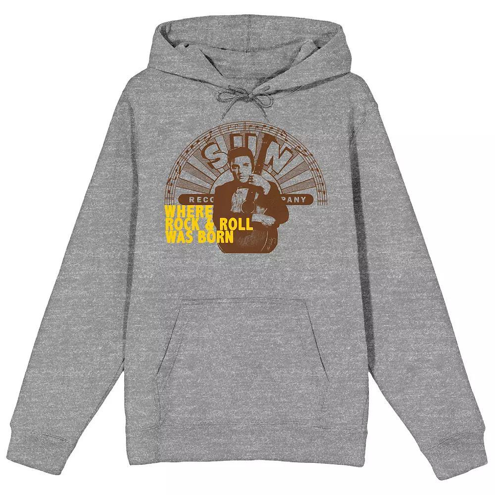 Men's Sun Records Elvis Presley Hoodie, Size: Small, Gray Product Image