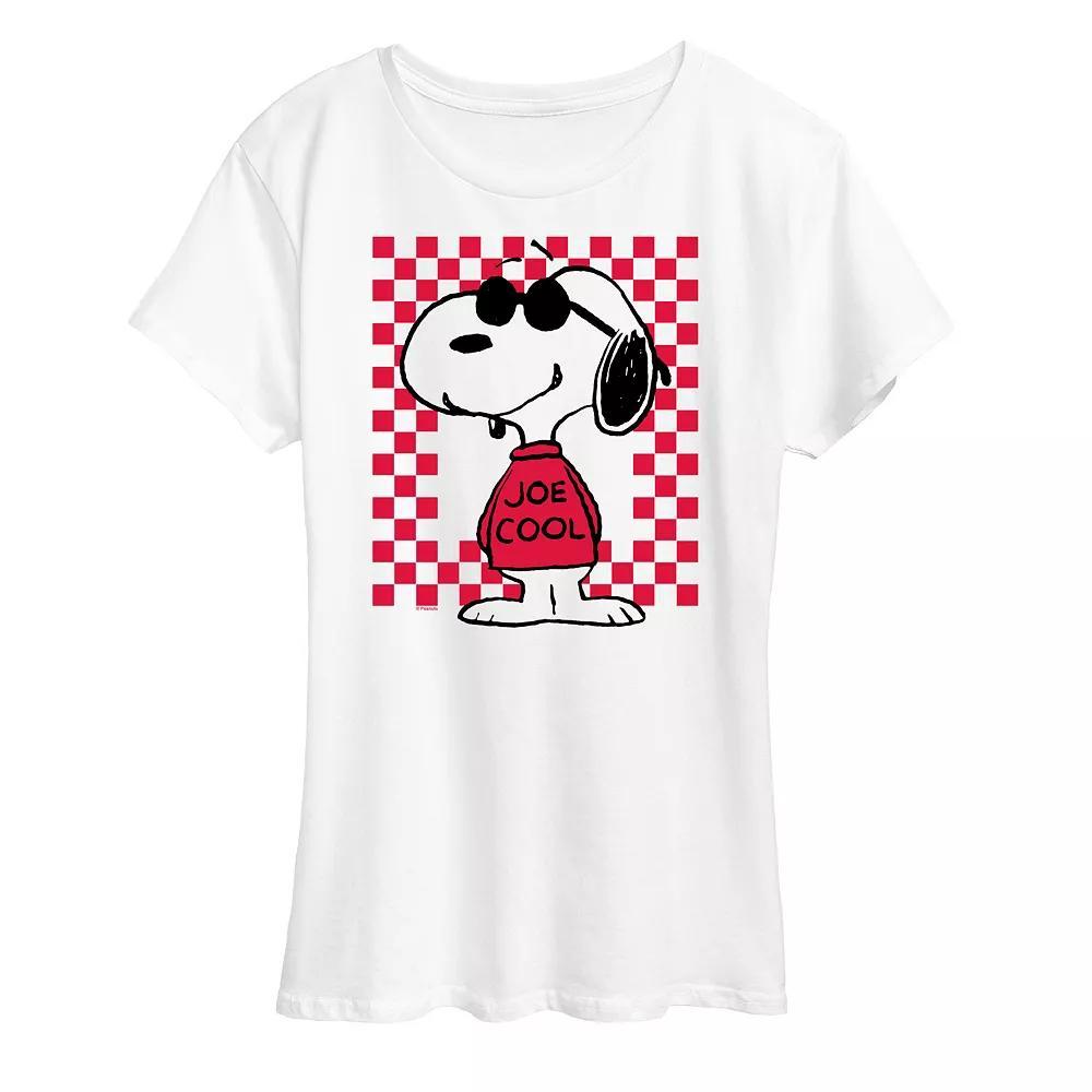 Womens Peanuts Snoopy Joe Cool Checker Graphic Tee Product Image
