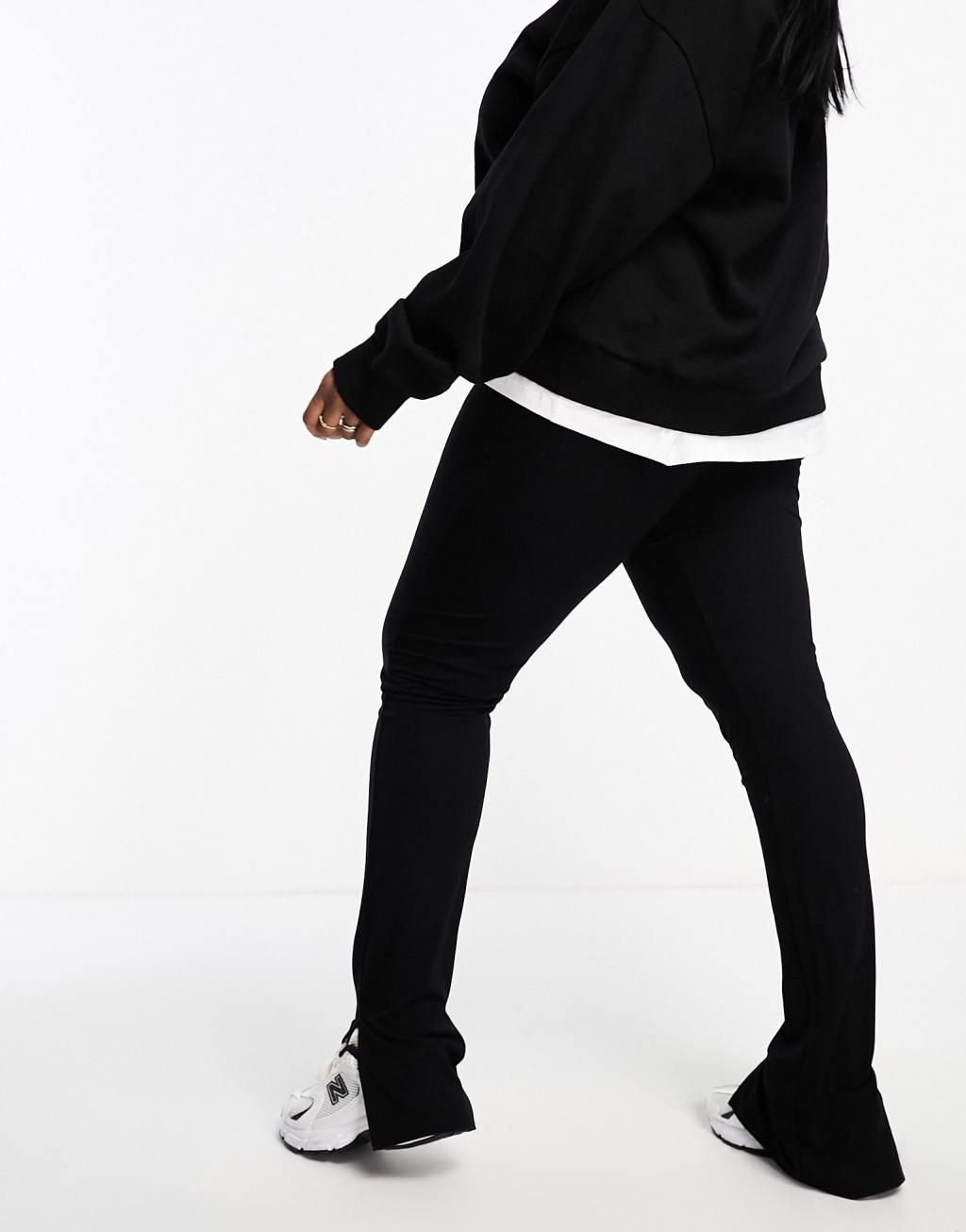 ASOS DESIGN Curve legging with side split in black Product Image