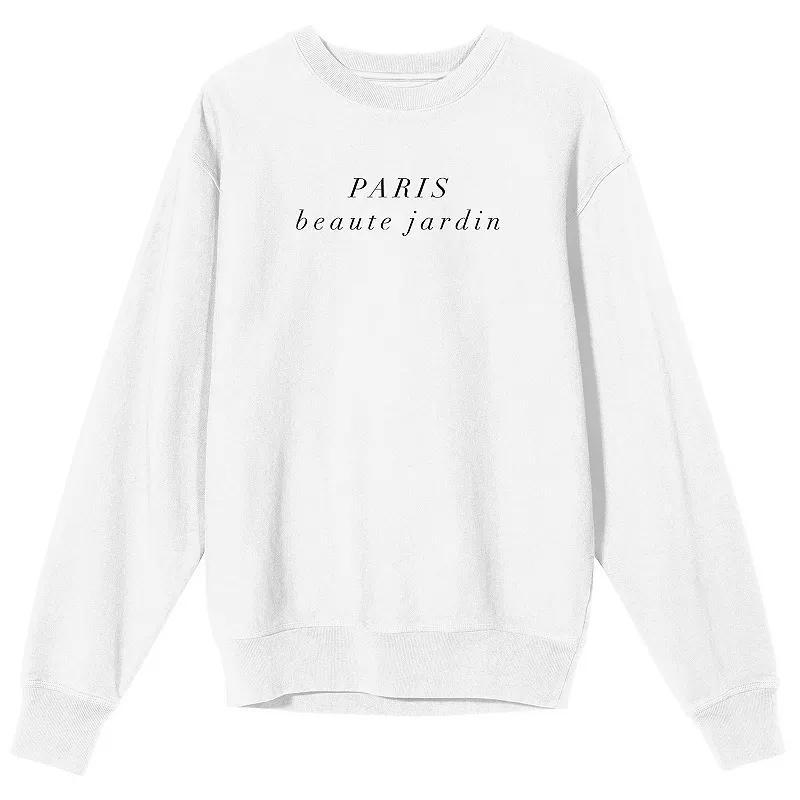 Men's Paris Beaute Jardin Graphic Sweatshirt, Size: Small, White Product Image