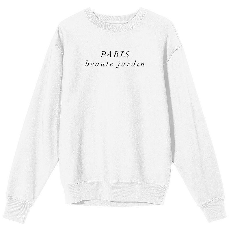 Men's Paris Beaute Jardin Graphic Sweatshirt, Size: Small, White Product Image