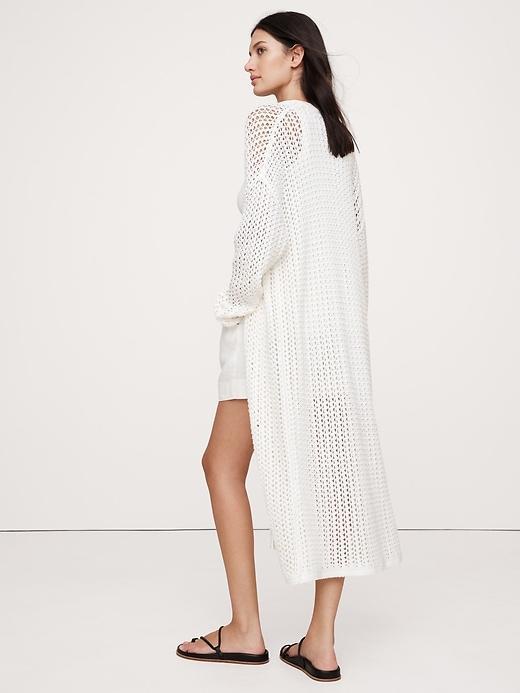 Oversized Cotton Crochet Duster Cardigan Product Image