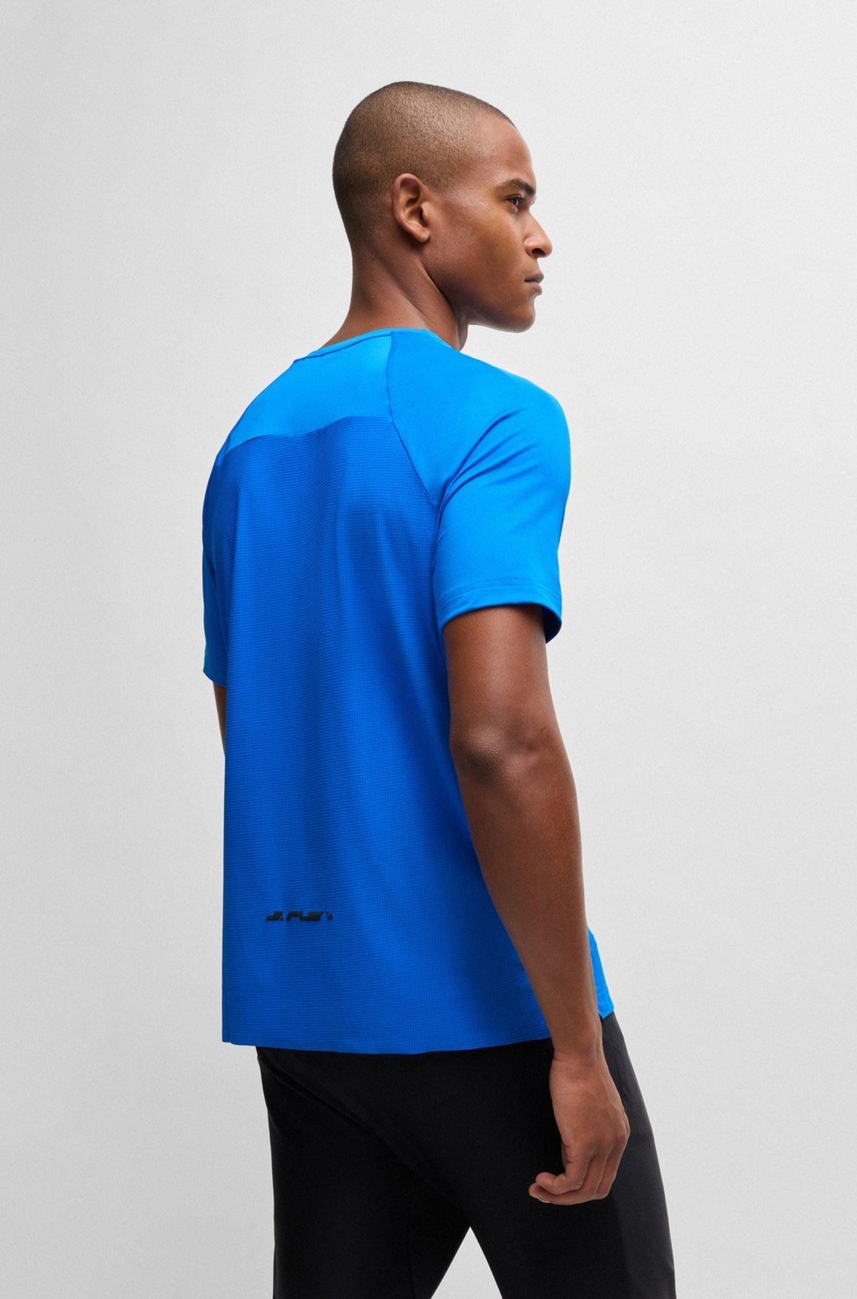 Performance-stretch T-shirt in mixed materials Product Image
