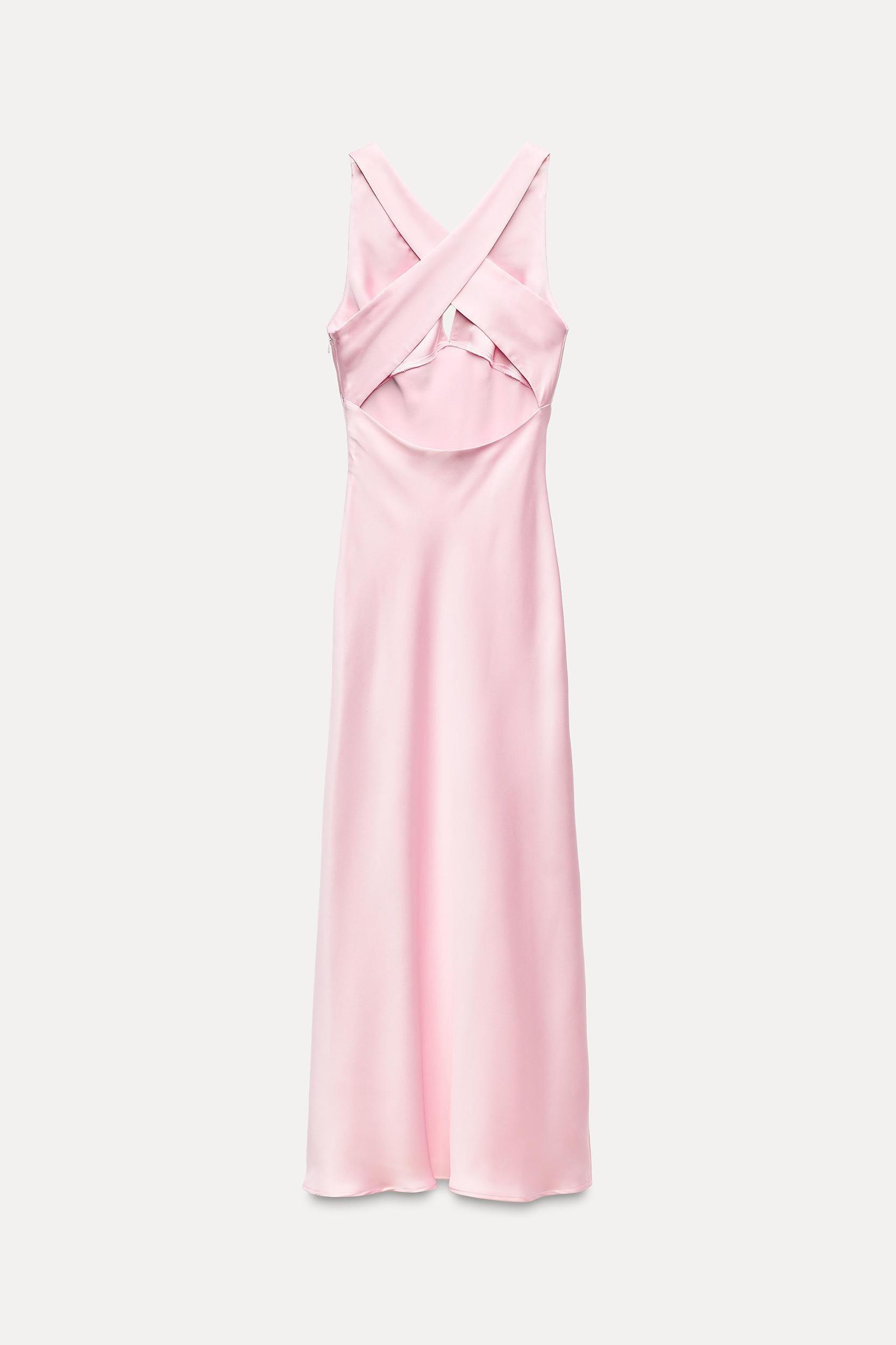 SATIN EFFECT MIDI DRESS Product Image