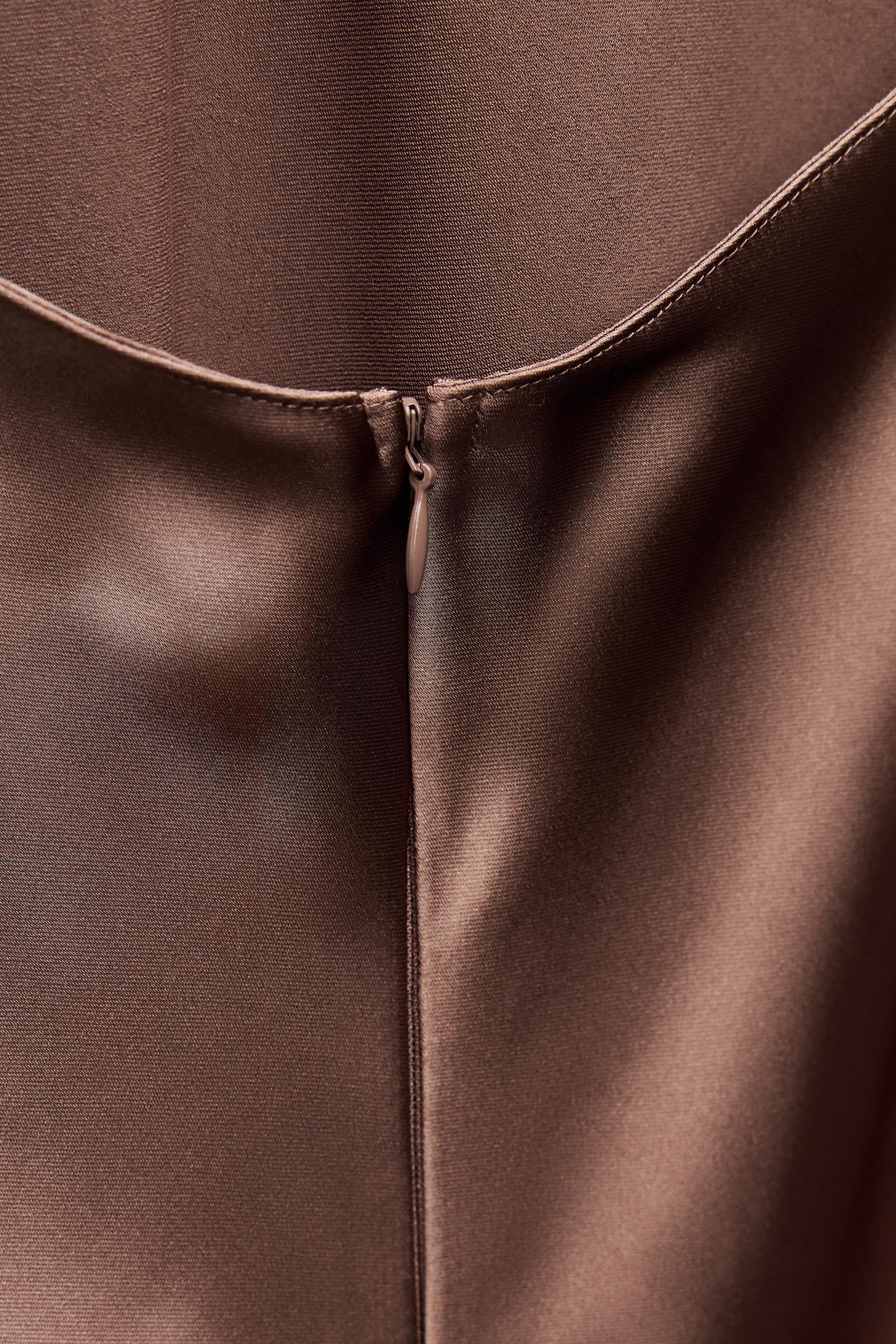 SATIN EFFECT MIDI SLIP DRESS Product Image
