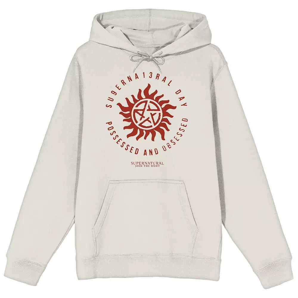 Men's Supernatural Superna13ral Graphic Hoodie, Size: Large, Beige Product Image