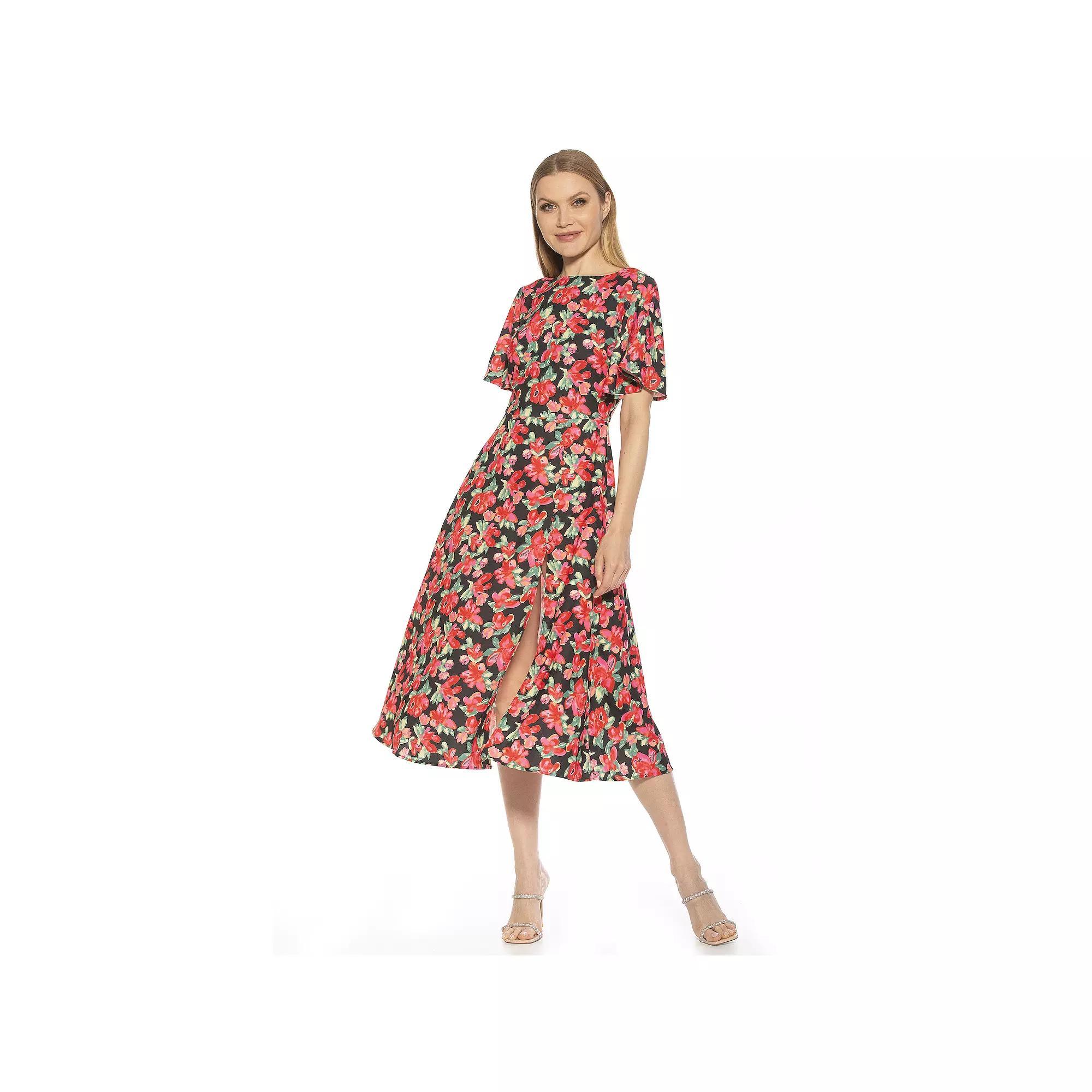 Womens ALEXIA ADMOR Boatneck Flutter Sleeve Fit & Flare Dress Product Image