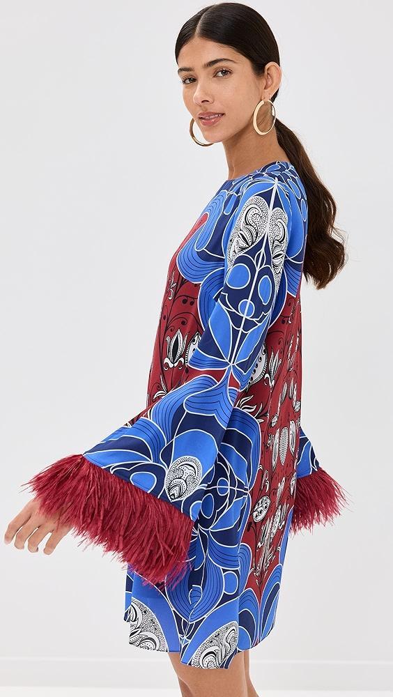 Borgo de Nor Cocoa Dress With Feathers | Shopbop Product Image
