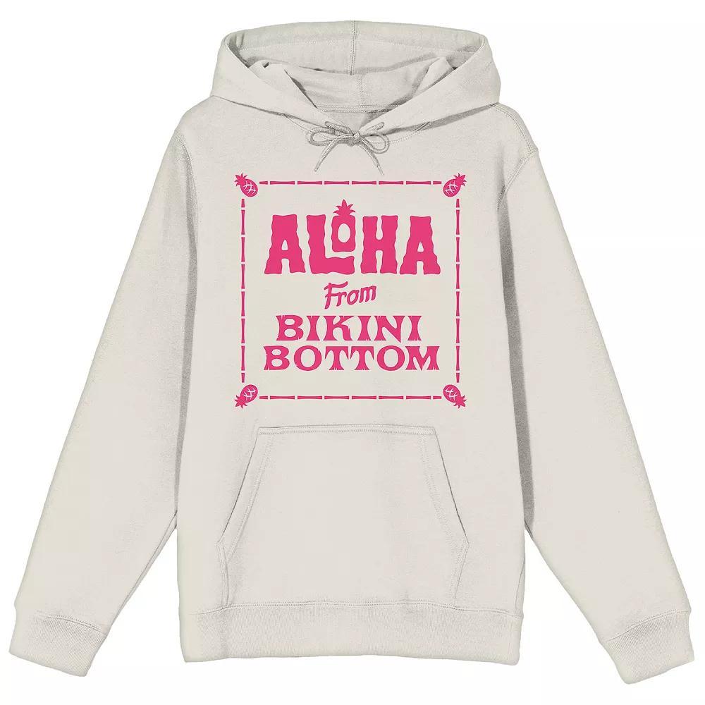Mens SpongeBob SquarePants Aloha Hoodie Beige Product Image