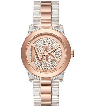 Runway Pavé Rose Gold-Tone and Acetate Watch Product Image