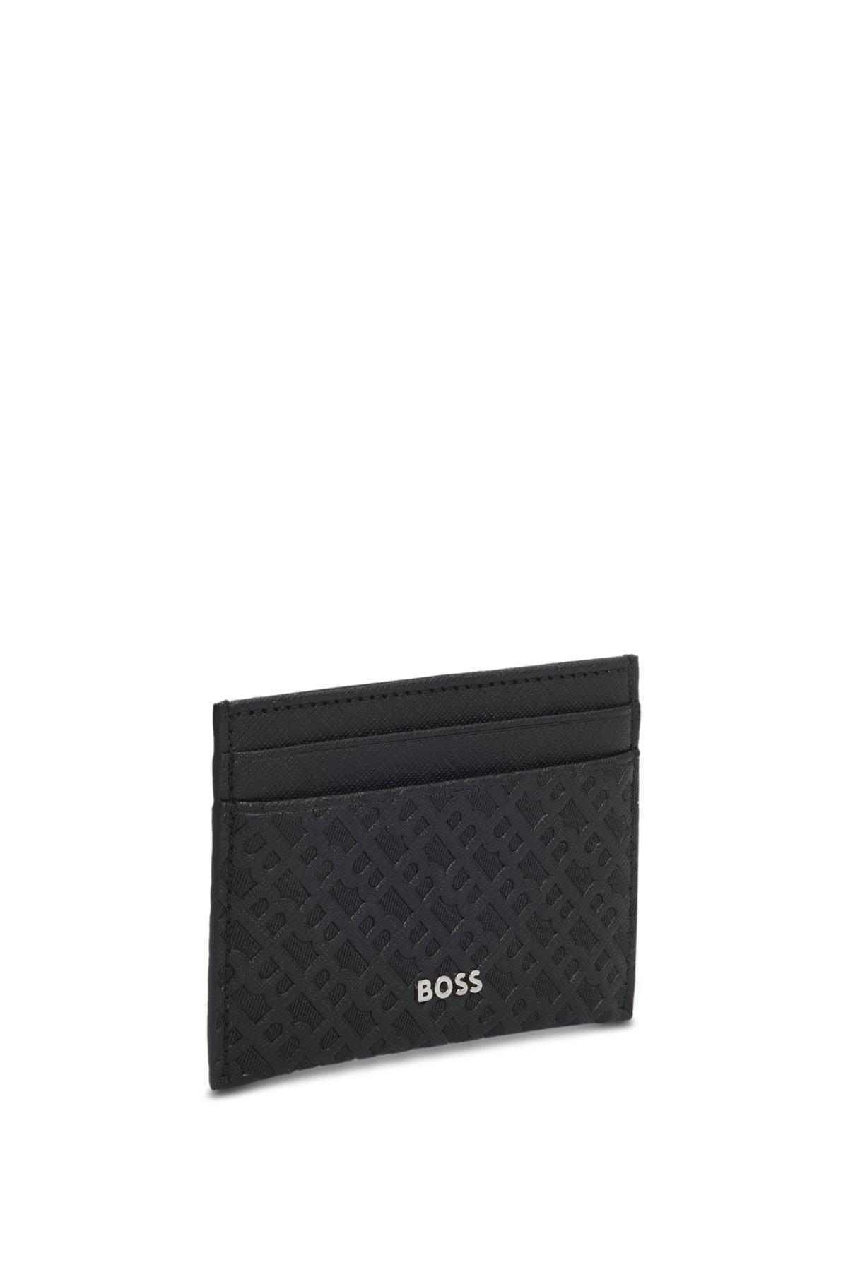 BOSS - Card holder with monogram structure - Black Product Image