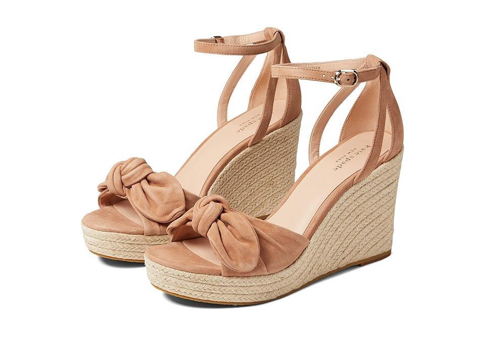 kate spade new york Tianna Metallic Leather Bow Platform Wedge Espadrille Sandals Product Image
