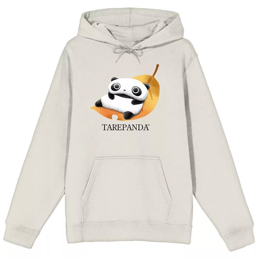 Mens Tarepanda Panda On A Leaf Graphic Hoodie Beige Product Image