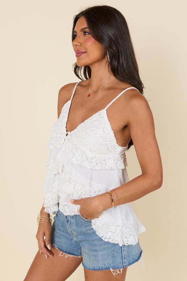 Laced In Love White Layered Tank SALE Product Image