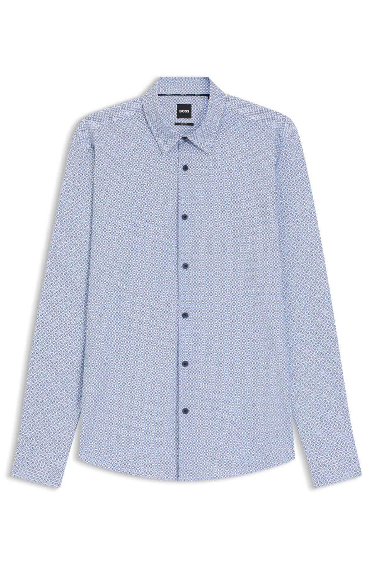 Regular-fit shirt in performance-stretch floral-print jersey Product Image