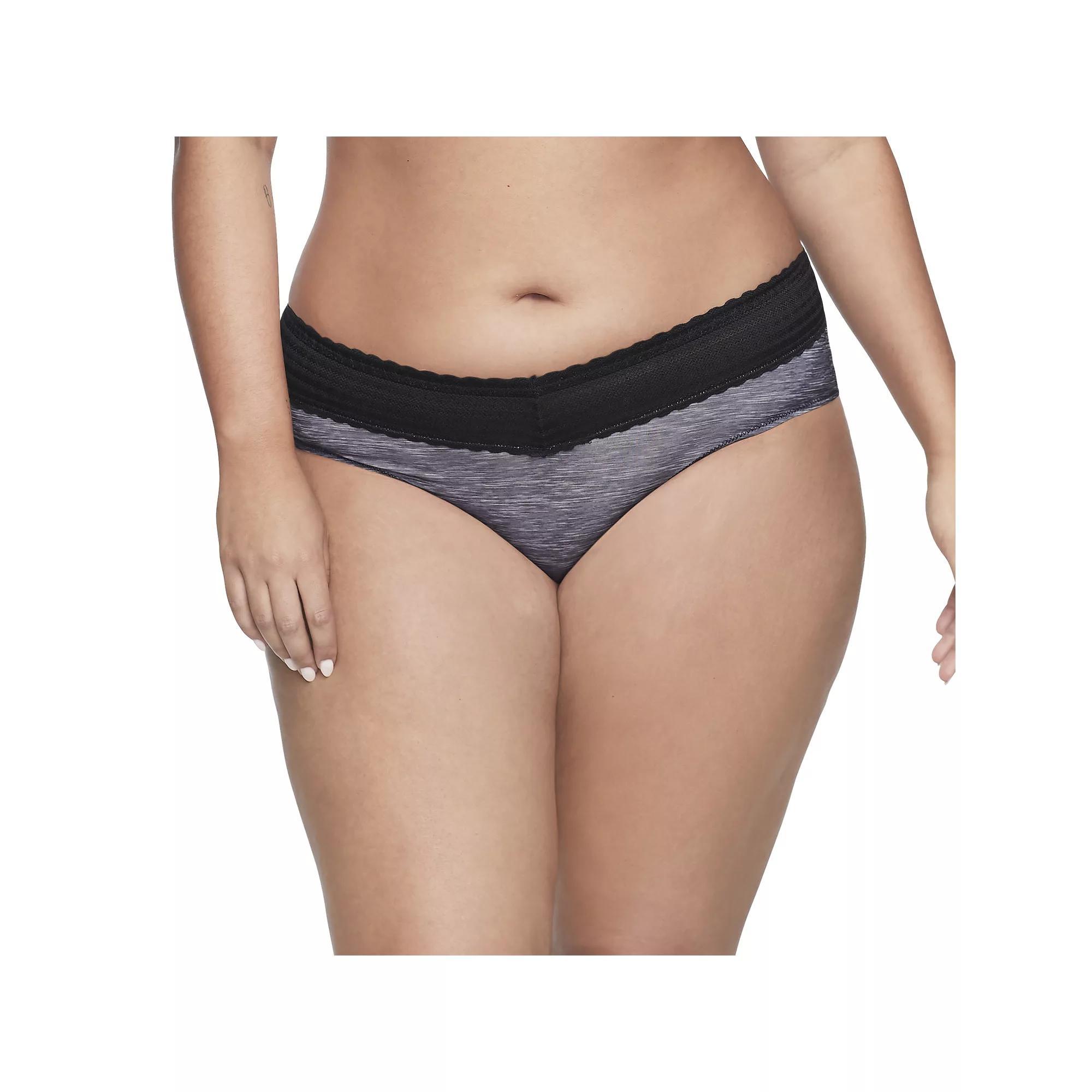 Warners No Pinching, No Problems® Dig-Free Comfort Waist with Lace Microfiber Hipster 5609J, Women's, Size: Small, Grey Heather Product Image