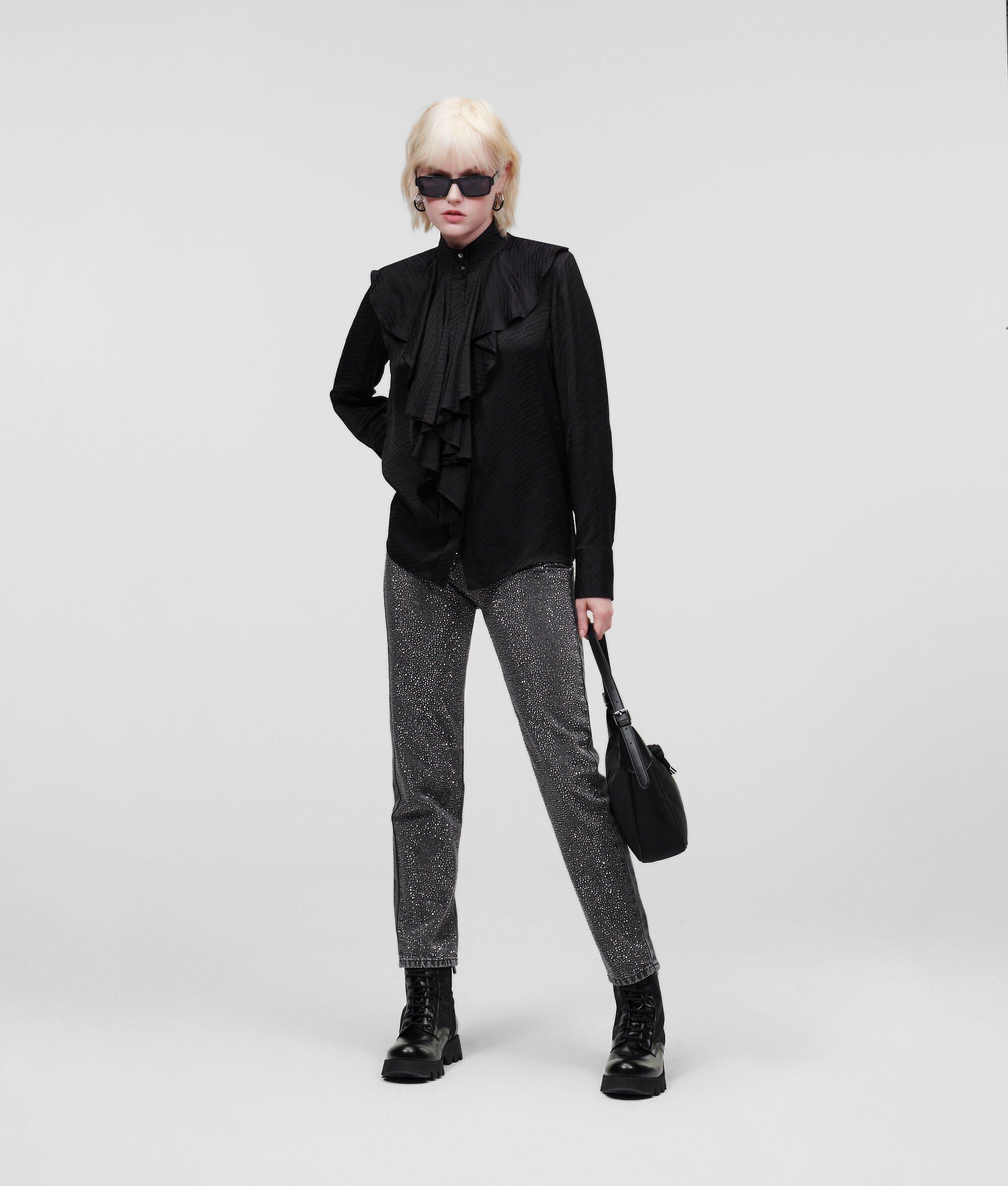 LOGO JACQUARD RUFFLE SHIRT Product Image