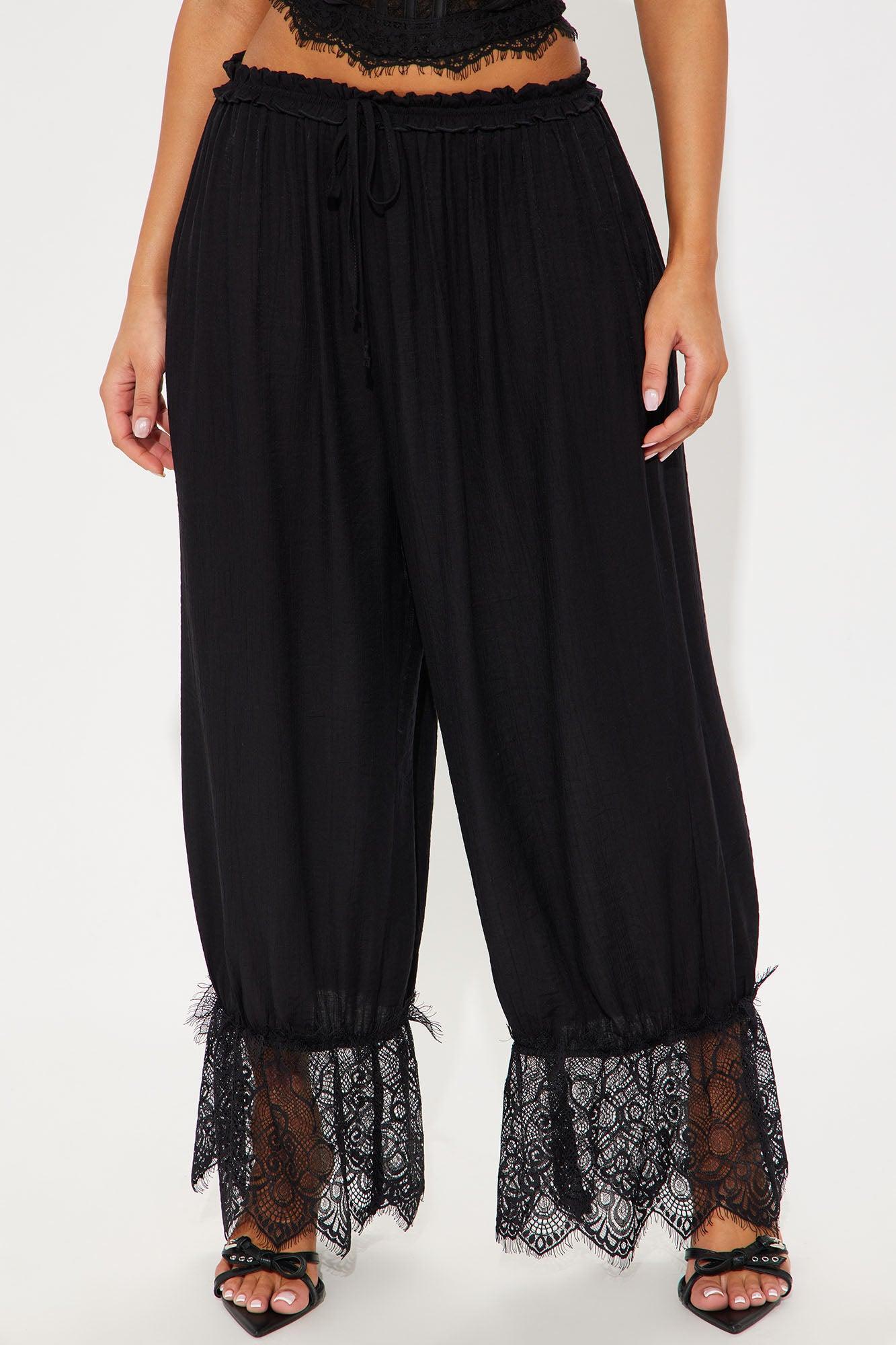 Angeline Cropped Wide Leg Pant - Black Product Image