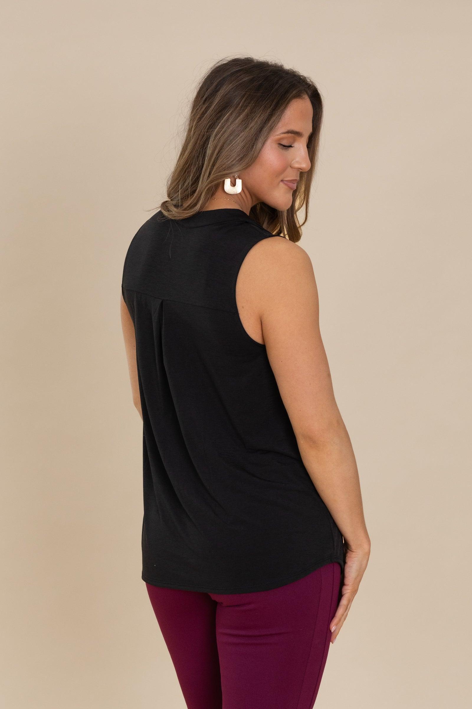 Lizzy Notch Neck Wrinkle Free Tank Product Image