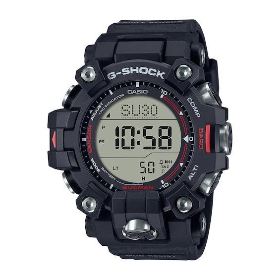 G-Shock Mens Digital Black Resin Strap and Red Detailed Watch Product Image