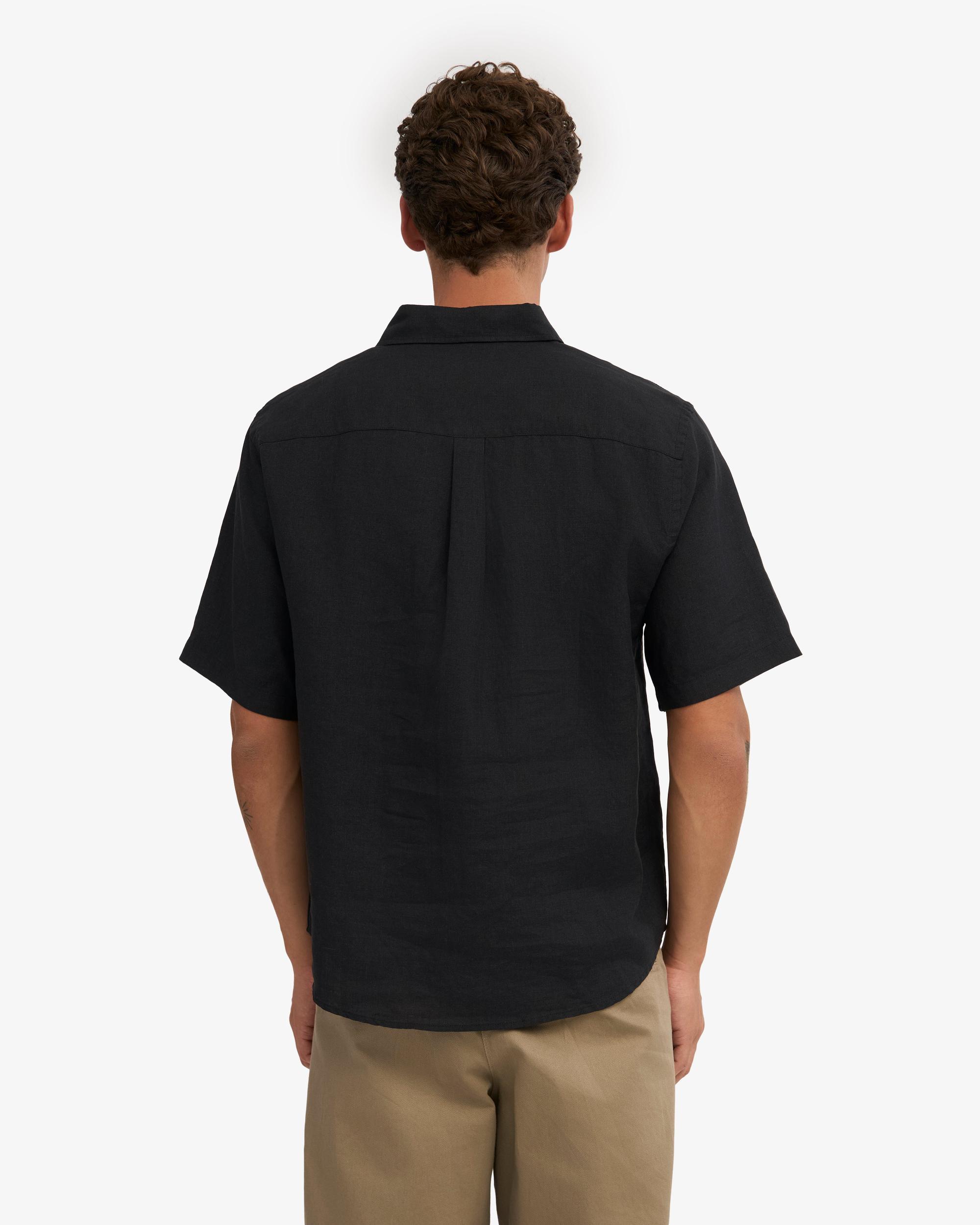 Linen SS Shirt - Deep Black Product Image