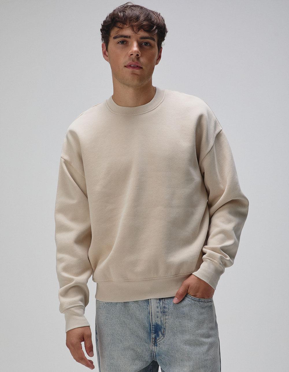 RSQ Mens Washed Oversized Crewneck Sweatshirt - TAUPE Product Image