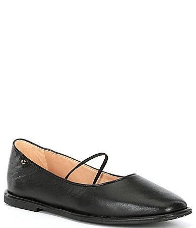 COACH Emilia Leather Square Toe Mary Jane Flats Product Image