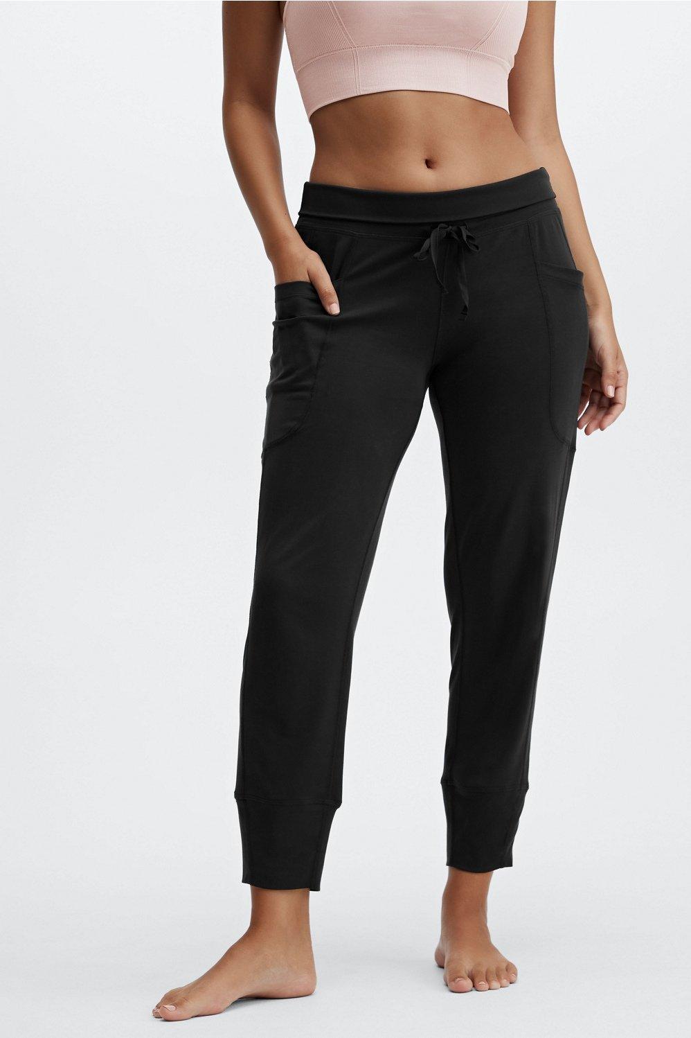 Fabletics Sleek Knit Drawstring Pant Womens black plus Size 2X Product Image