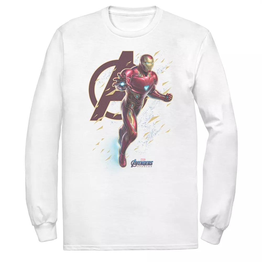 Men's Marvel Avengers Endgame Iron-Man Long Sleeve Tee, Size: 3XL, White Product Image