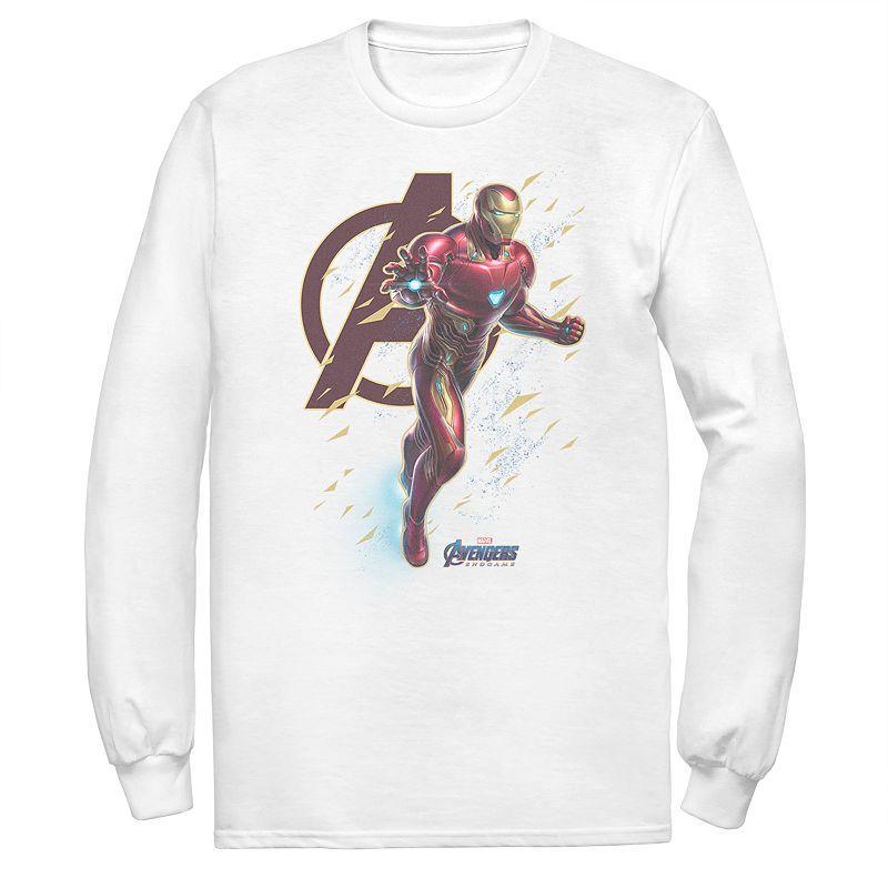Men's Marvel Avengers Endgame Iron-Man Long Sleeve Tee, Size: 3XL, White Product Image